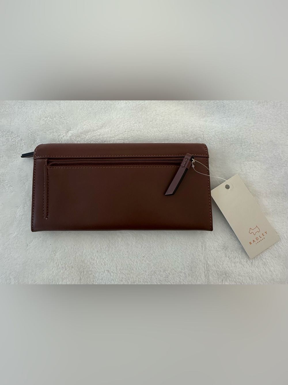 Radley London "Best-Tea" Large Leather Flapover Matinee Wallet - Dark Brown NWT - Picture 2 of 7